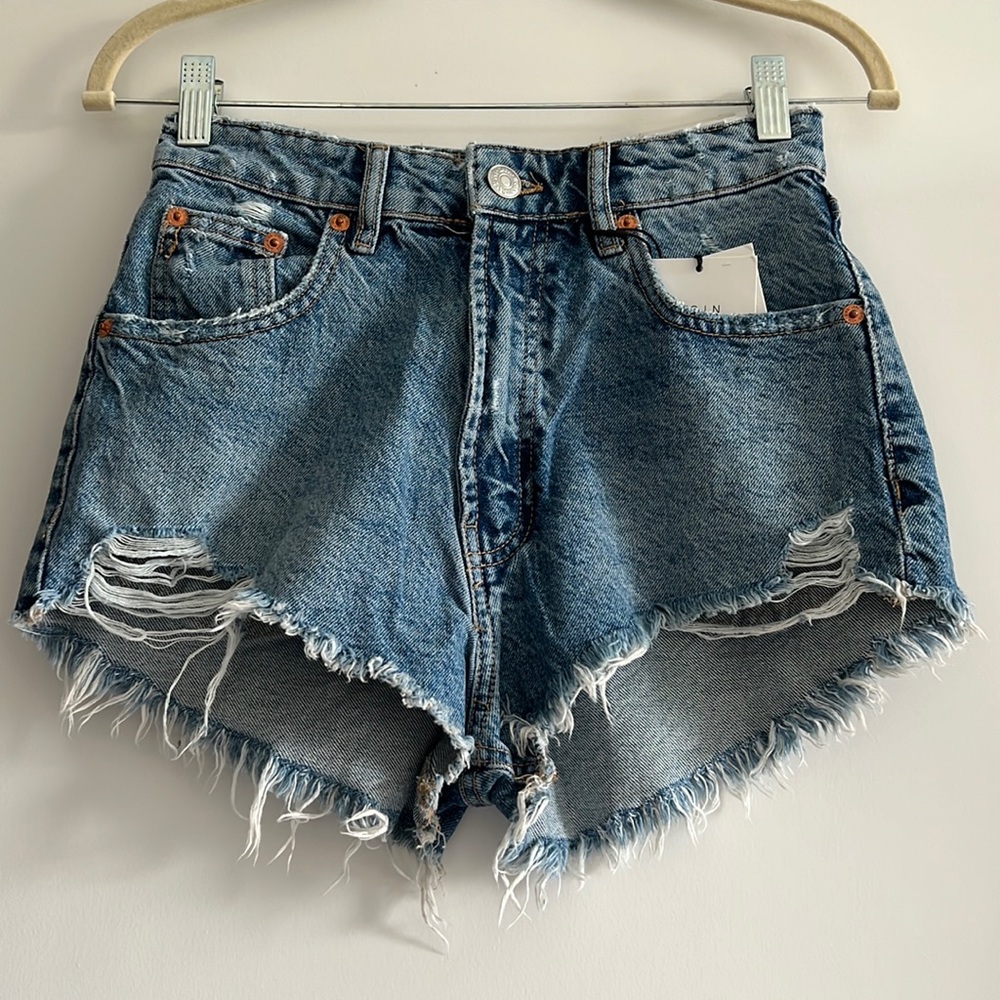 Zara High Rise Denim Shorts